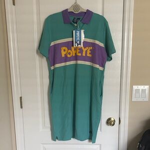 NWT Tyakasha Popeye Teal and Purple Polo Dress Sample Piece